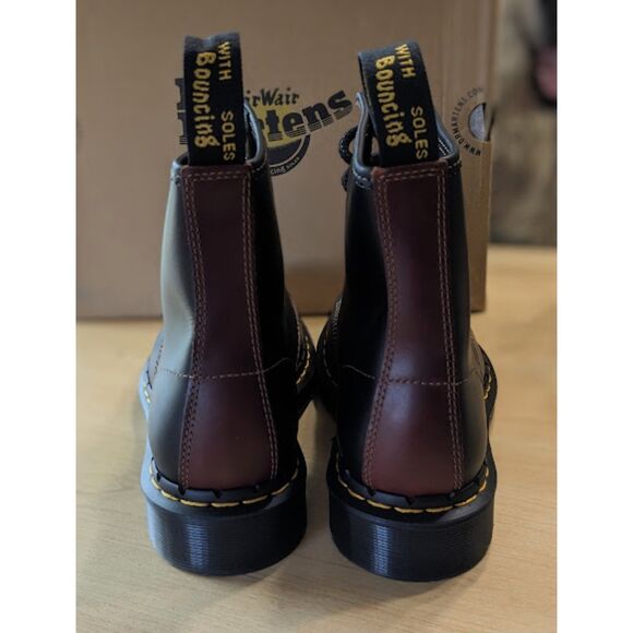 Dr. Martens 1460 Black + Brown Abruzzo WP Leather Lace Up Combat Boots UK 6 NIB - Picture 7 of 14